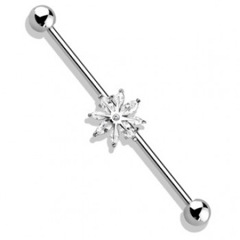 CZ Snowflake Industrial Barbell